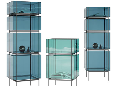 现代亚克力边柜、装饰柜