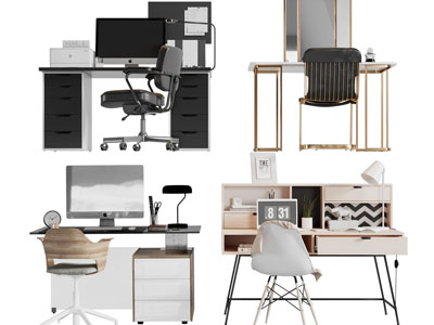 现代书桌椅组合