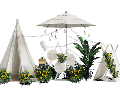 现代帐篷、花束美陈