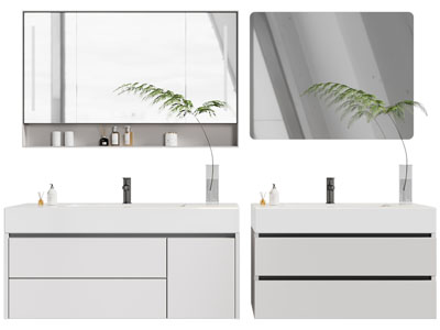 现代洗手台、镜柜