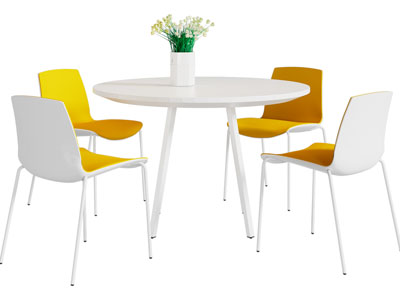 现代圆形餐桌椅组合