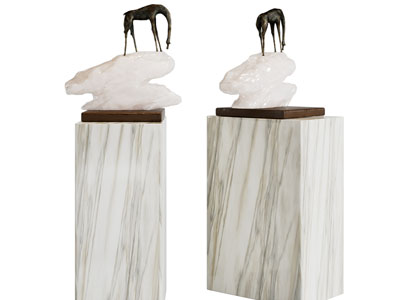 新中式马匹雕塑雕刻摆件组合