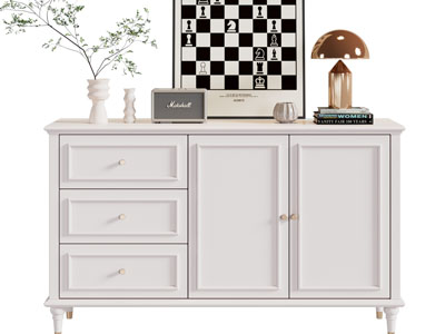 美式白色玄关柜、边柜