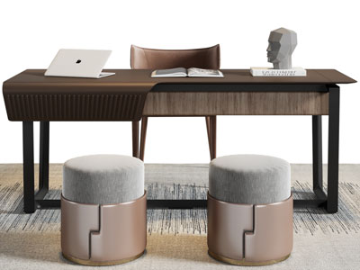 新中式书桌椅组合