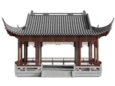 中式亭台亭子、凉亭