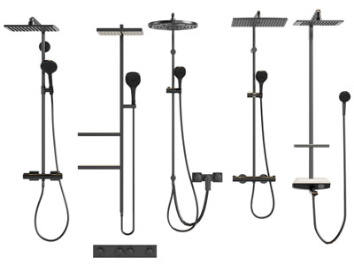 现代黑色金属淋浴花洒