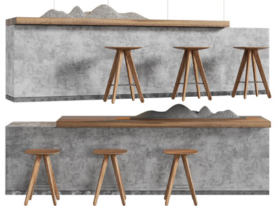 新中式前台接待台