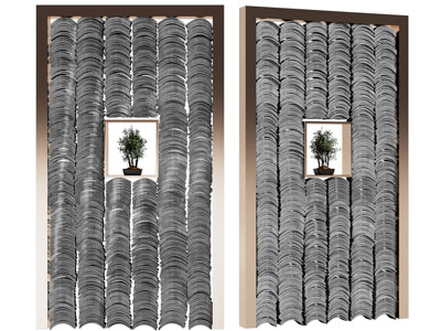 新中式瓦片背景墙3d模型 新中式瓦片背景墙