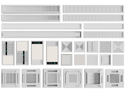 现代空调排风扇、出风口、暖风扇