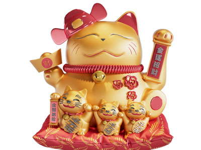 现代招财猫雕塑雕刻3d模型 现代招财猫雕塑雕刻