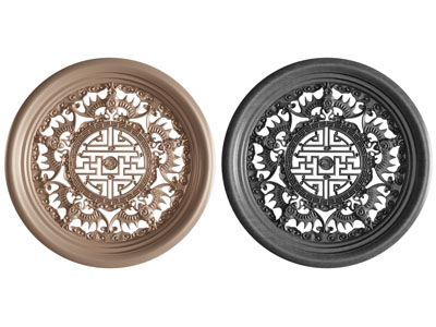 新中式五福捧寿圆形镂花窗、圆窗