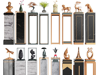 新中式工艺品、雕塑雕刻摆件组合