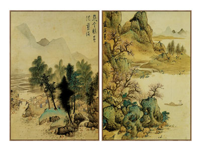 新中式山水装饰挂画3d模型 新中式山水装饰挂画