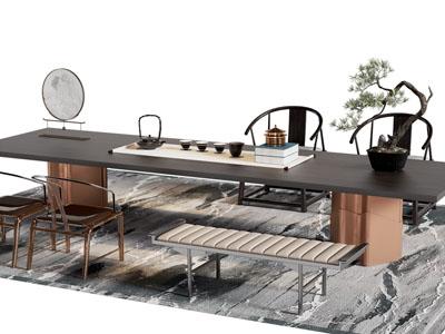 新中式茶桌椅组合