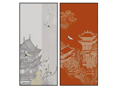 新中式装饰挂画3d模型 新中式装饰挂画
