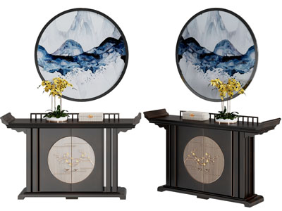 新中式玄关柜、边柜