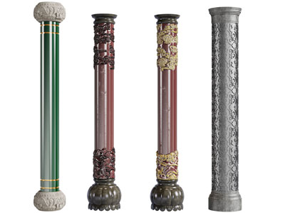 新中式柱子3d模型 新中式柱子