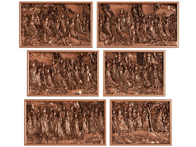 新中式浮雕、装饰挂画3d模型 新中式浮雕、装饰挂画