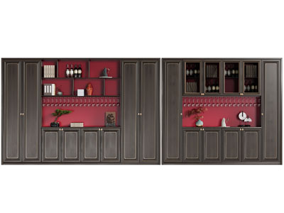 新中式酒柜3d模型 新中式酒柜
