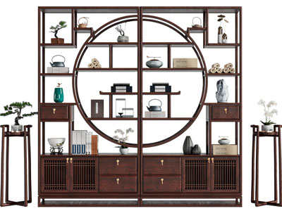 新中式对称装饰柜