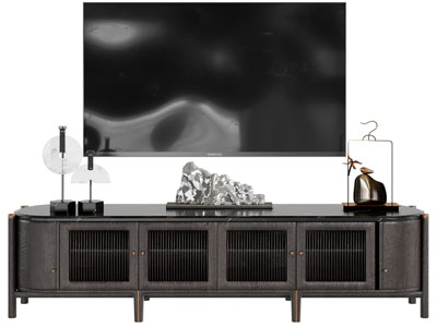 新中式电视柜、电视机