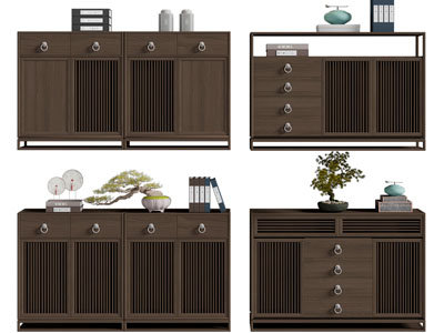 新中式玄关柜、边柜