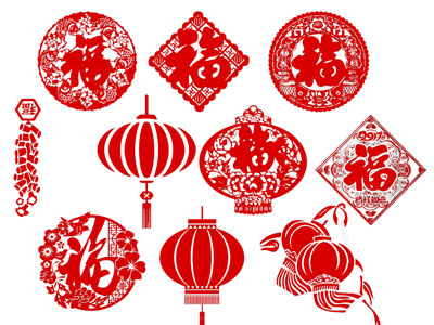 新中式剪纸、墙饰挂件