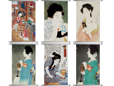 日式侍女装饰挂画3d模型 日式侍女装饰挂画