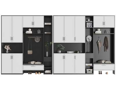 新中式带卡座的鞋柜