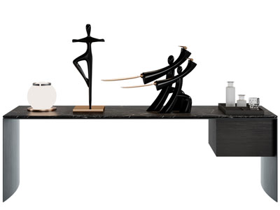 新中式书桌、摆件组合