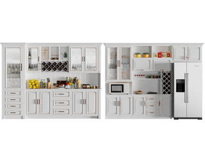 简欧酒柜3d模型 简欧酒柜