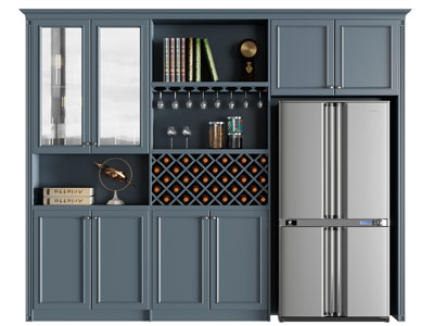 美式酒柜3d模型 美式酒柜