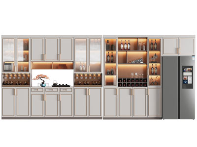 新中式酒柜3d模型 新中式酒柜