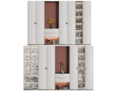 新中式酒柜3d模型 新中式酒柜