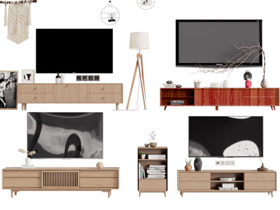 北欧实木电视柜、电视机