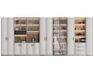 新中式酒柜3d模型 新中式酒柜