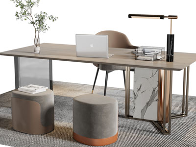 新中式书桌椅组合