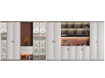 新中式酒柜3d模型 新中式酒柜