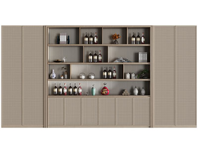 侘寂风酒柜3d模型 侘寂风酒柜