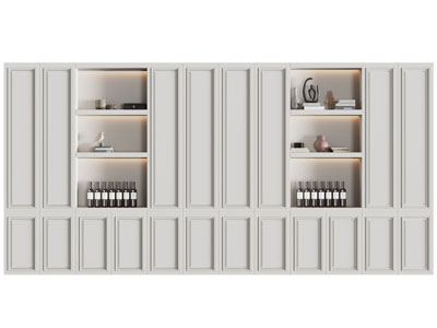 简欧酒柜3d模型 简欧酒柜