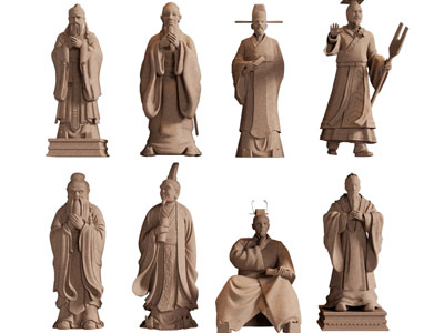中式古代人物 文人大禹 老子 孔子雕塑雕刻3d模型 中式古代人物 文人大禹 老子 孔子雕塑雕刻