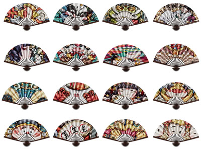 新中式国潮图案折扇墙饰