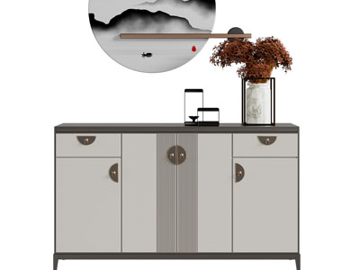 新中式玄关柜、边柜、摆件