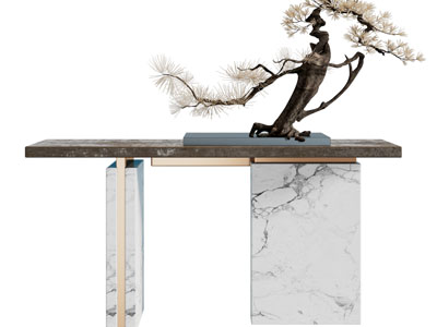 新中式端景台3d模型 新中式端景台