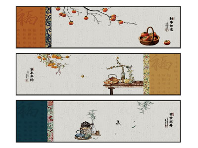 新中式横幅装饰挂画3d模型 新中式横幅装饰挂画