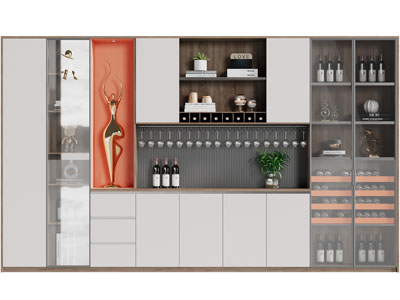 现代装饰酒柜3d模型 现代装饰酒柜