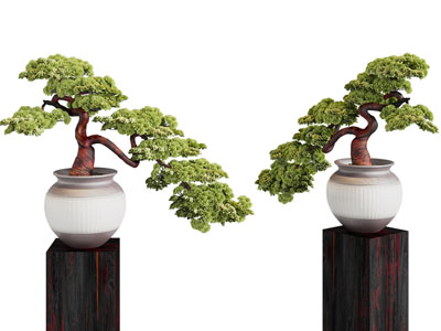 新中式松树盆景盆栽摆件