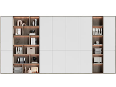 现代拼接撞色书柜