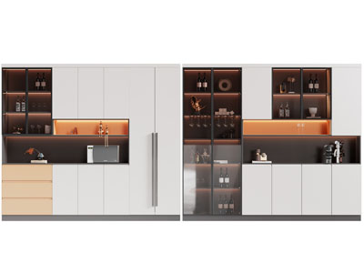 现代酒柜3d模型 现代酒柜