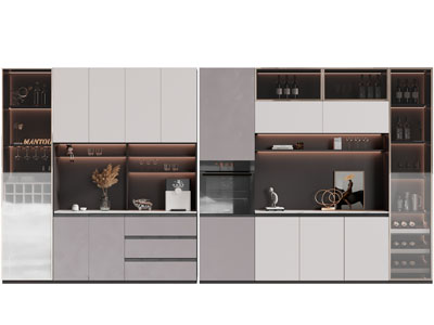 现代酒柜3d模型 现代酒柜